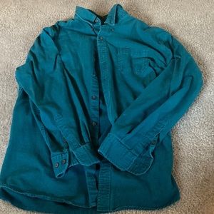 teal button up